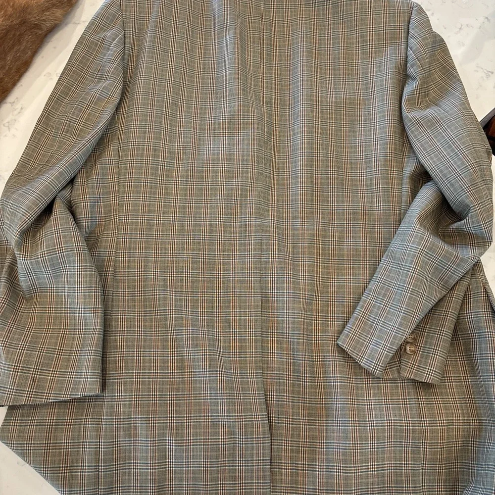VTG Brooks Brothers Plaid Derby Bold Sport Preppy Blazer Size 44 USA Pure Wool‎